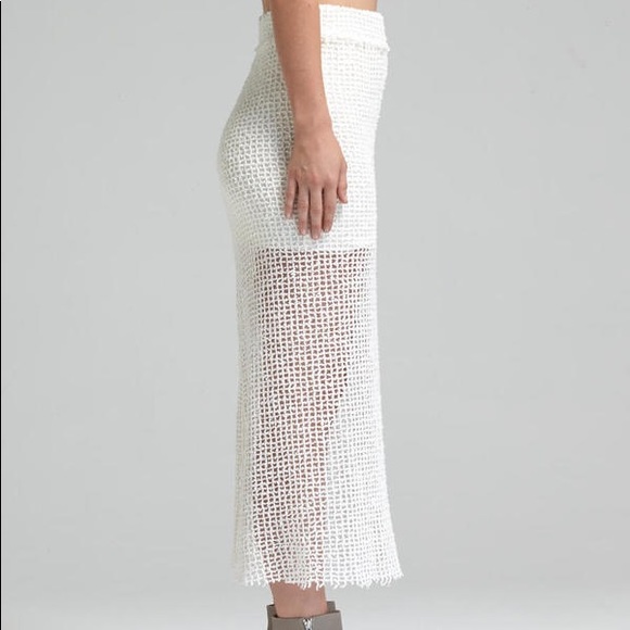 IRO JEANS WHITE DENISE KNIT MESH MIDI SKIRT.  Never worn - Picture 2 of 6